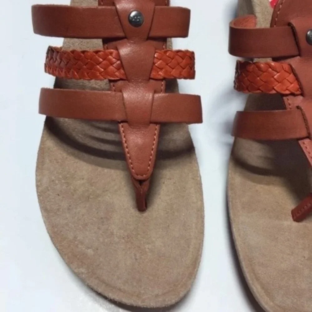 UGG Maddie Wedge Sandal Rust Orange 9 NWOB